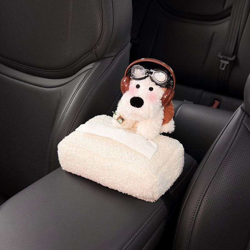 2026 West Highland Car Tissue Box, Car Armrest Box Tissue Bag, Seat-Mounted Car Tissue Box, Cute for Women