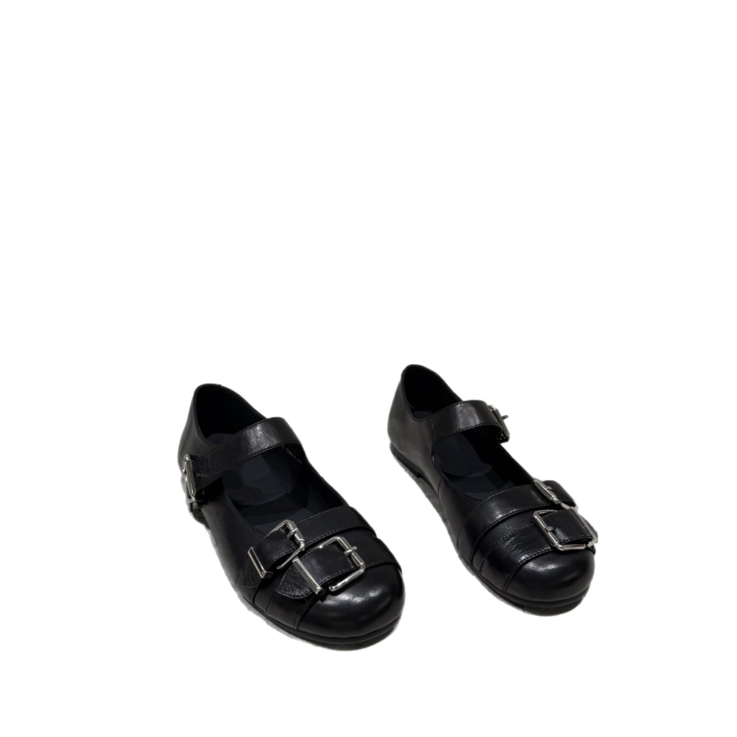 Dames mary jane schoenen van leer met dubbele gesp retro stijl_voghion.com