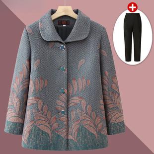 Elderly Women's Outwears, Grandma's Autumn Long-Sleeved Tops, Thin Mother's Cardigans, Spring & Fall Jackets