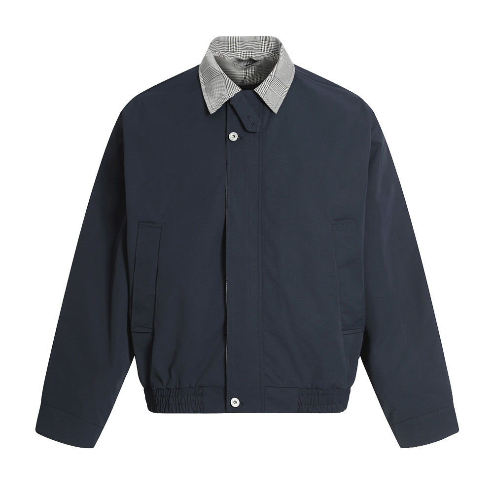 Giacca da lavoro americana da uomo, giacca alla moda con colletto rovesciato, a quadri, color block, comoda e casual, per primavera e autunno_voghion.com