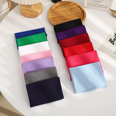 54cm全棉素色头巾户外运动方巾 纯棉骑行面罩嘻哈潮流头巾可定作|ms