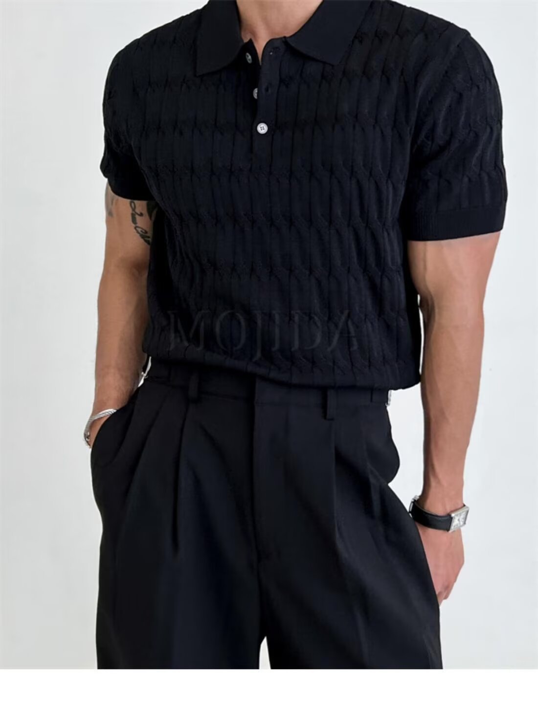 Men's Short Sleeve Polo Shirt Breathable Slim Fit Casual Summer Top_voghion.com