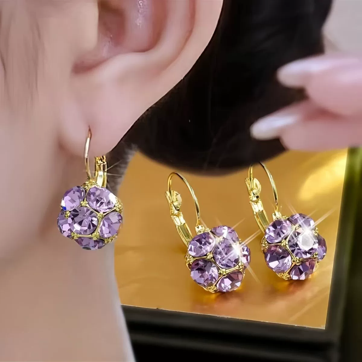 Малые серьги, французский стиль