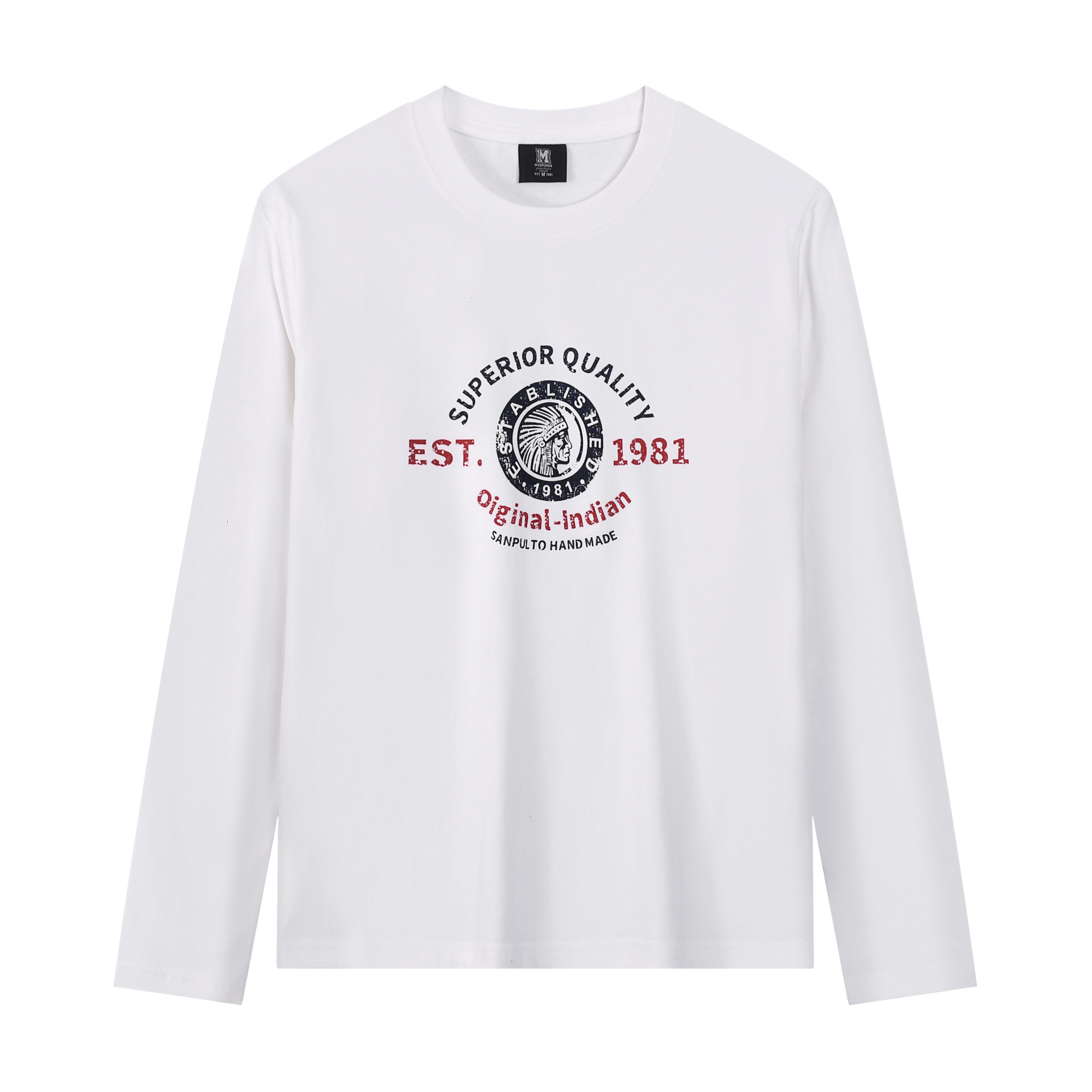 2025长袖T恤男装圆领纯棉打底T恤男式跨境速卖通代发男装afT恤