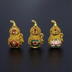 古法金哑光景泰蓝滴油珐琅彩手串链合金饰品配件葫芦挂坠115