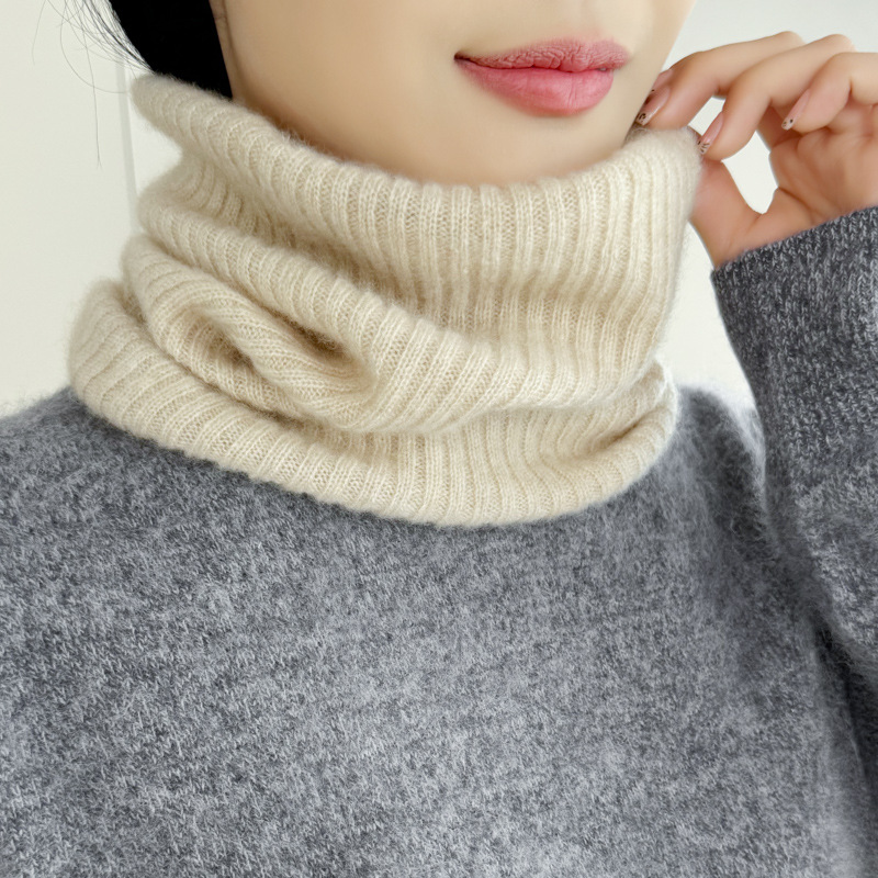 100% cashmere neck warmer for autumn and winter, thickened and warm knitted neck protector for men and women, pullover neck warmer