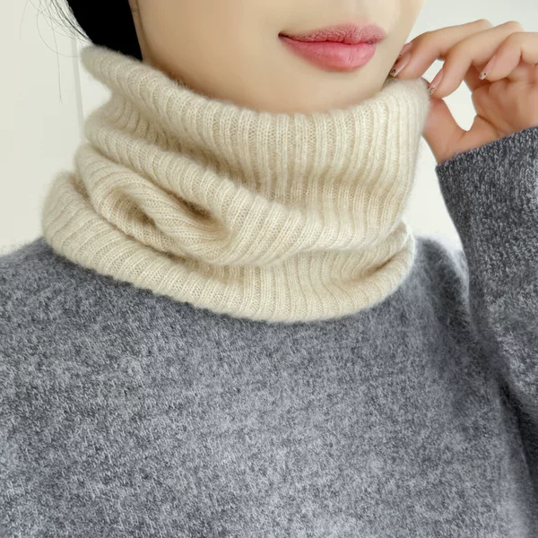 100% cashmere neck warmer for autumn and winter, thickened and warm knitted neck protector for men and women, pullover neck warmer