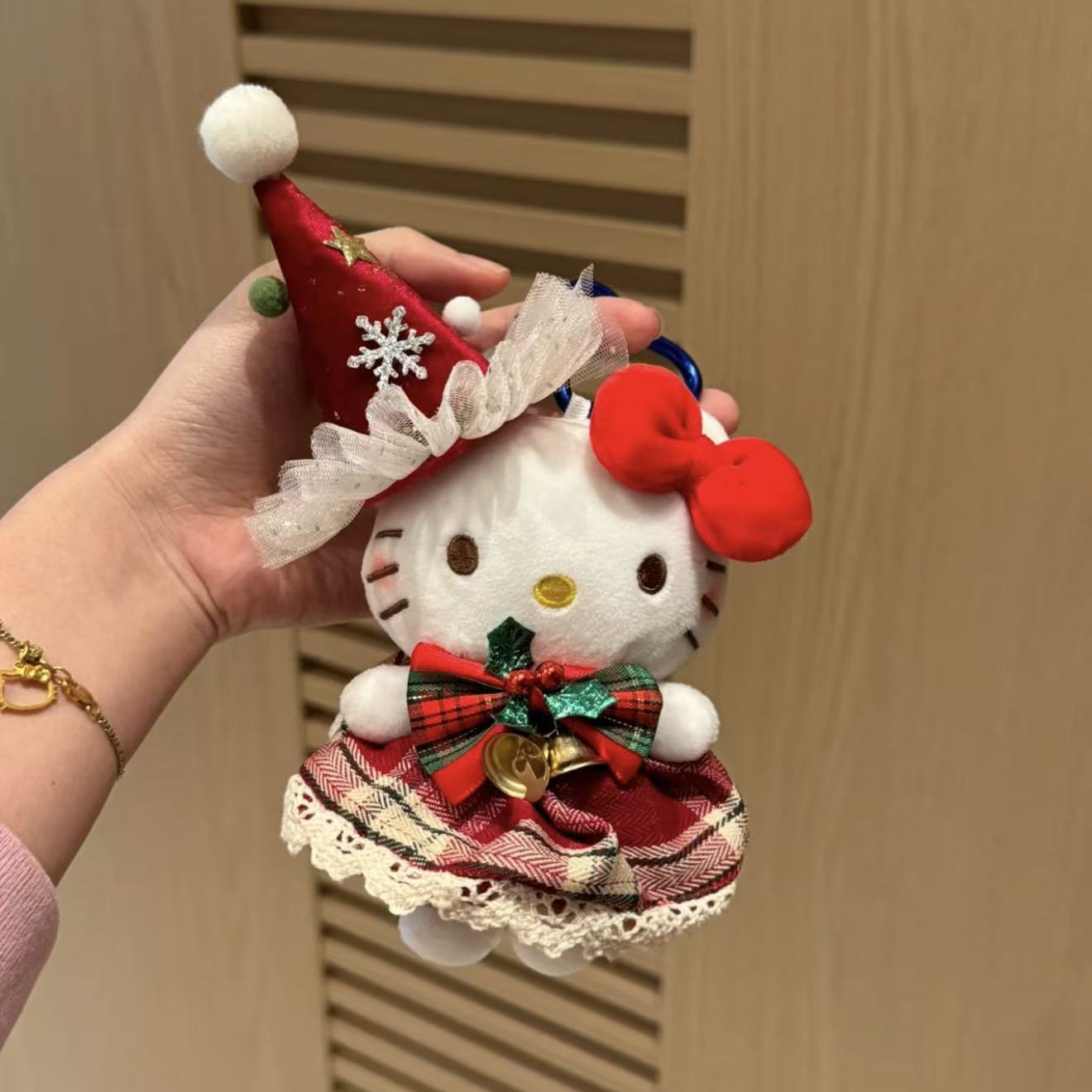 Genuino clásico KT Hello Kitty mochila bolso colgante dibujos animados lindo hellokitty llavero muñeca de felpa mujer