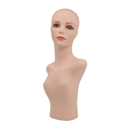 New model head wig cap display props stand, mouth model mannequin, single-shoulder display mannequin