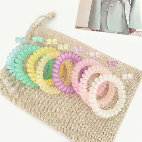 Korean Version High-Elastic Jelly Color Phone Cord Braided Hairstyle Teenage Girl Simple Ponytail Hair Tie Rubber Band Hair Accessory