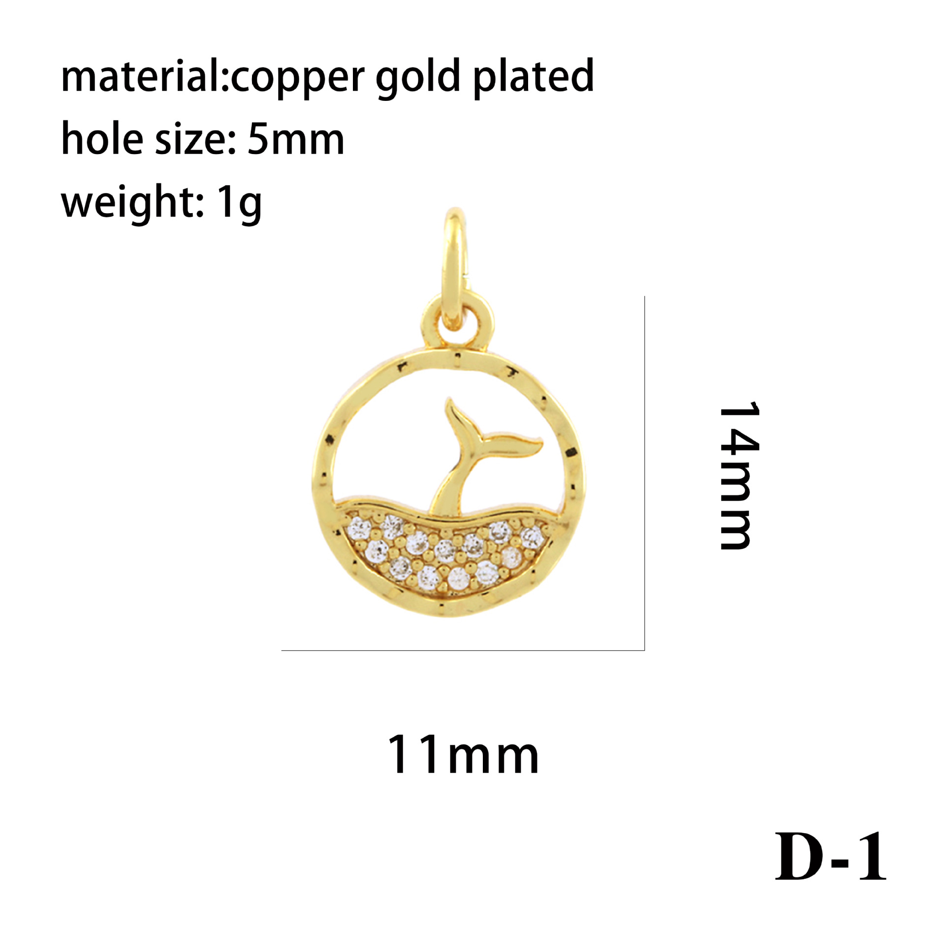 1 Piece Copper Zircon Gold Plated Plating Inlay Pendant display picture 7