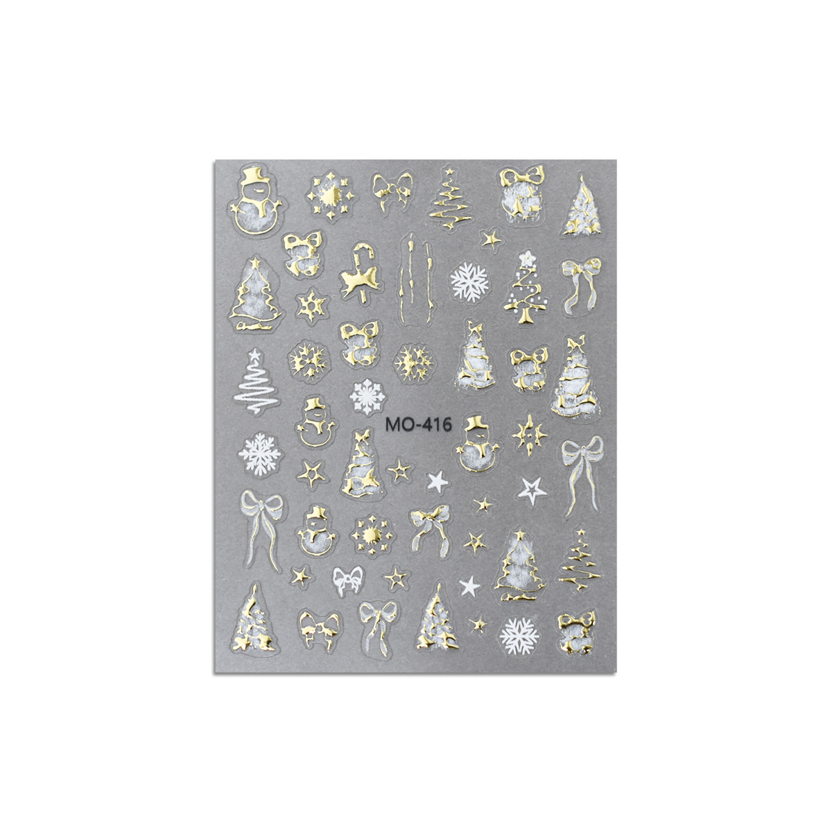 Pegatinas de uñas de estampado en caliente de estilo explosivo Pegatinas de uñas de copo de nieve en relieve tridimensional de Navidad Pegamento trasero de bricolaje Parche de joyería de uñas