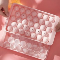 The same ice tray ice machine artifact with lid, round ice ball, creative homemade ice tray mold, 33 ice cubes in the refrigerator