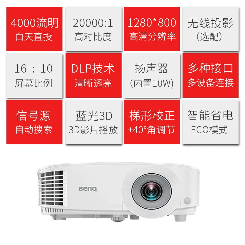 Проектор Benq (BENQ) BW2800 для офиса, совещаний, HD, бизнес-обучение, преподавание, проект 40