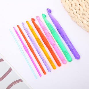 Plastic crochet suit color sweater needle DIY handmade single head knitting tool factory wholesale