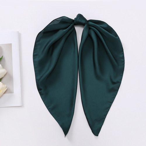 New style silk scarf for women, solid color small square scarf, European and American imitation silk small scarf, women's square scarf, scarf, headband, factory wholesale