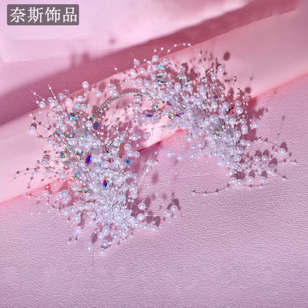 奈斯NS319 新款韩式发箍新娘头饰森系仙美发带头花超仙发饰批发