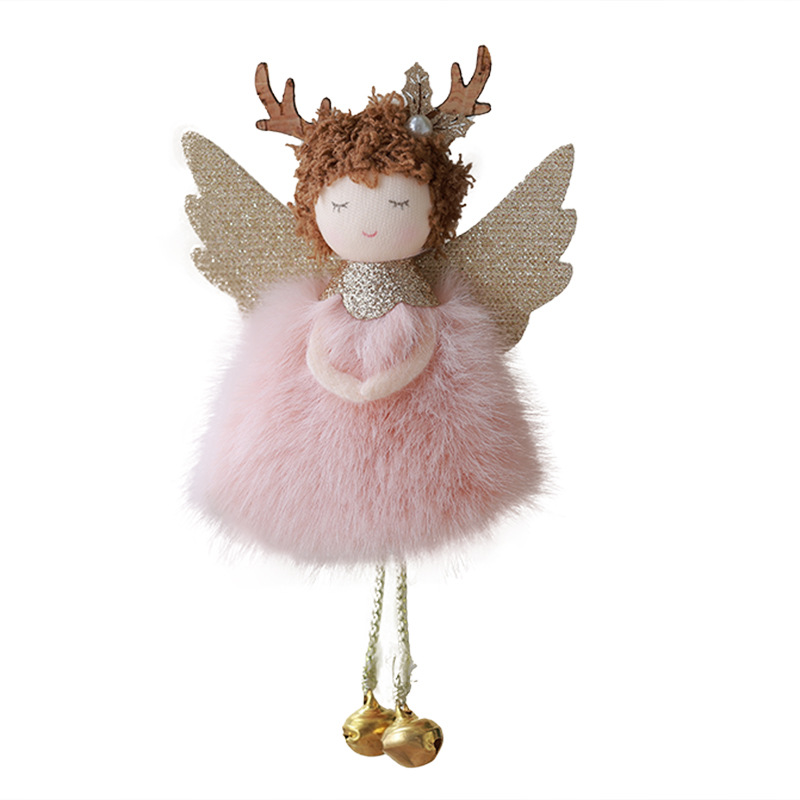 Buscando nuevos productos de madera en stock transfronterizo árbol de Navidad colgante niña muñeca decoración muñeca ángel peluche de Navidad