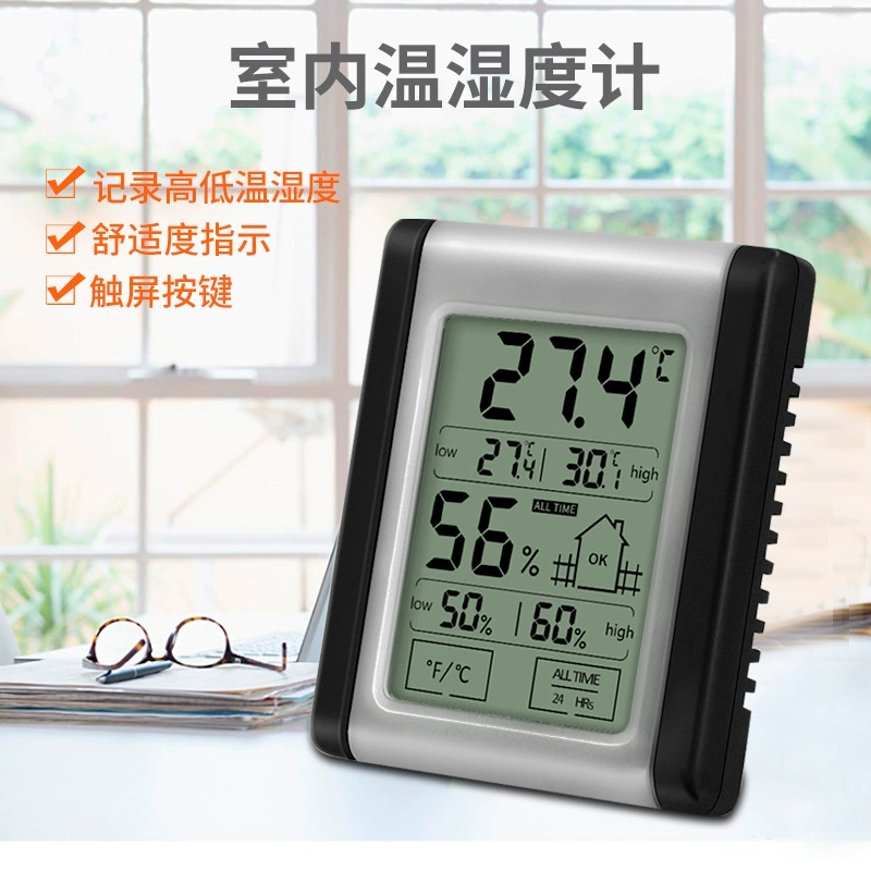 Цифровой электронный термогигрометр для дома и теплиц с сенсорным экраном, оптом