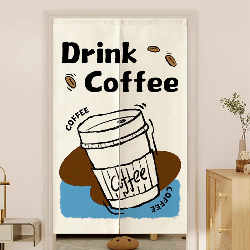 No-Punch Commercial Kitchen Door Curtain, Light-Transmitting but Not See-Through, Milk Tea Shop Partition Half-Hanging Curtain, Restaurant Curtain, Blocking Door Curtain