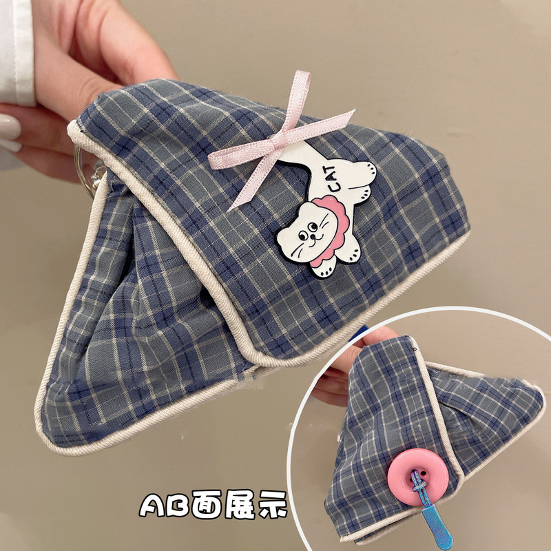 韩系猫咪蝴蝶结三角发夹2025新款后脑勺高级感盘发鸭嘴夹甜美头饰|undefined