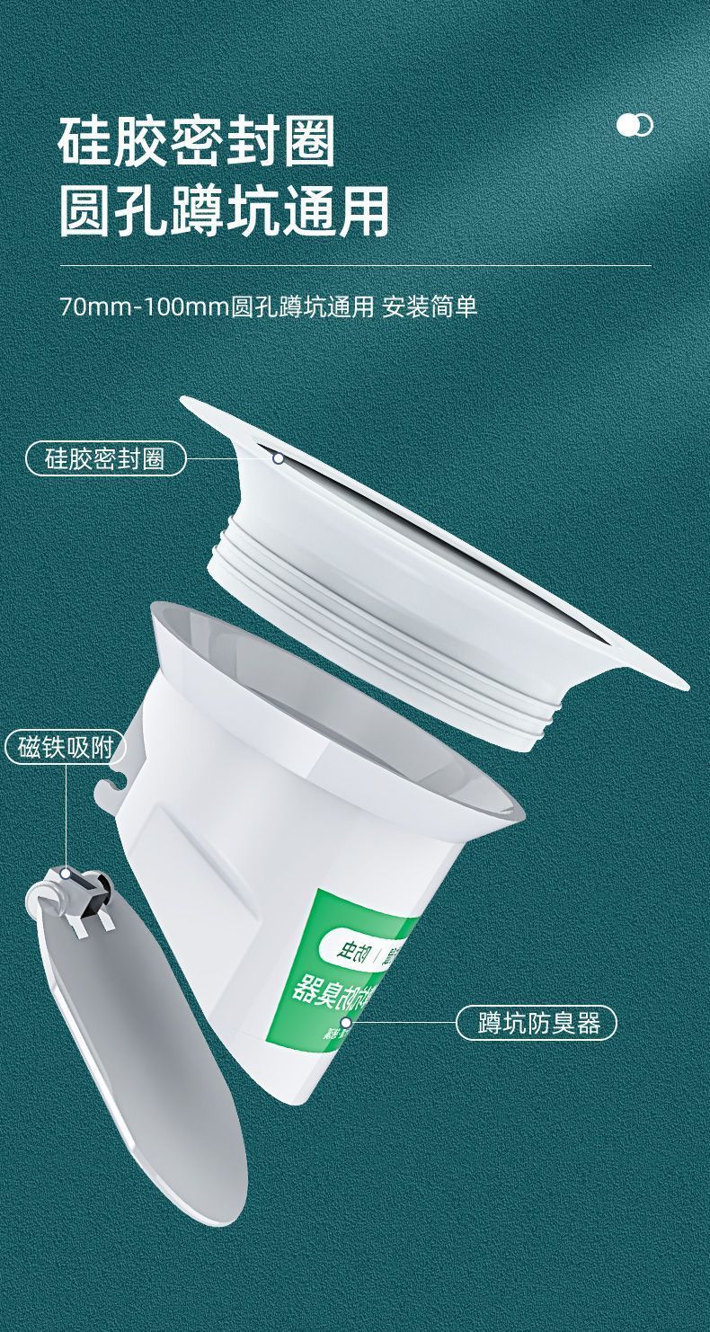 Toilet odor prevention and clogging device, stainless steel squat toilet cover, household bathroom toilet bowl cover, a magic tool to prevent odor return undefined