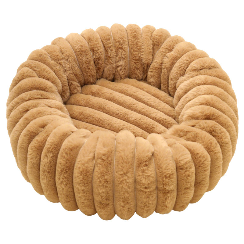 Nido de gatos personalizado redondo recto para mascotas, estera de peluche para perros calientes, cama para perros, invierno caliente