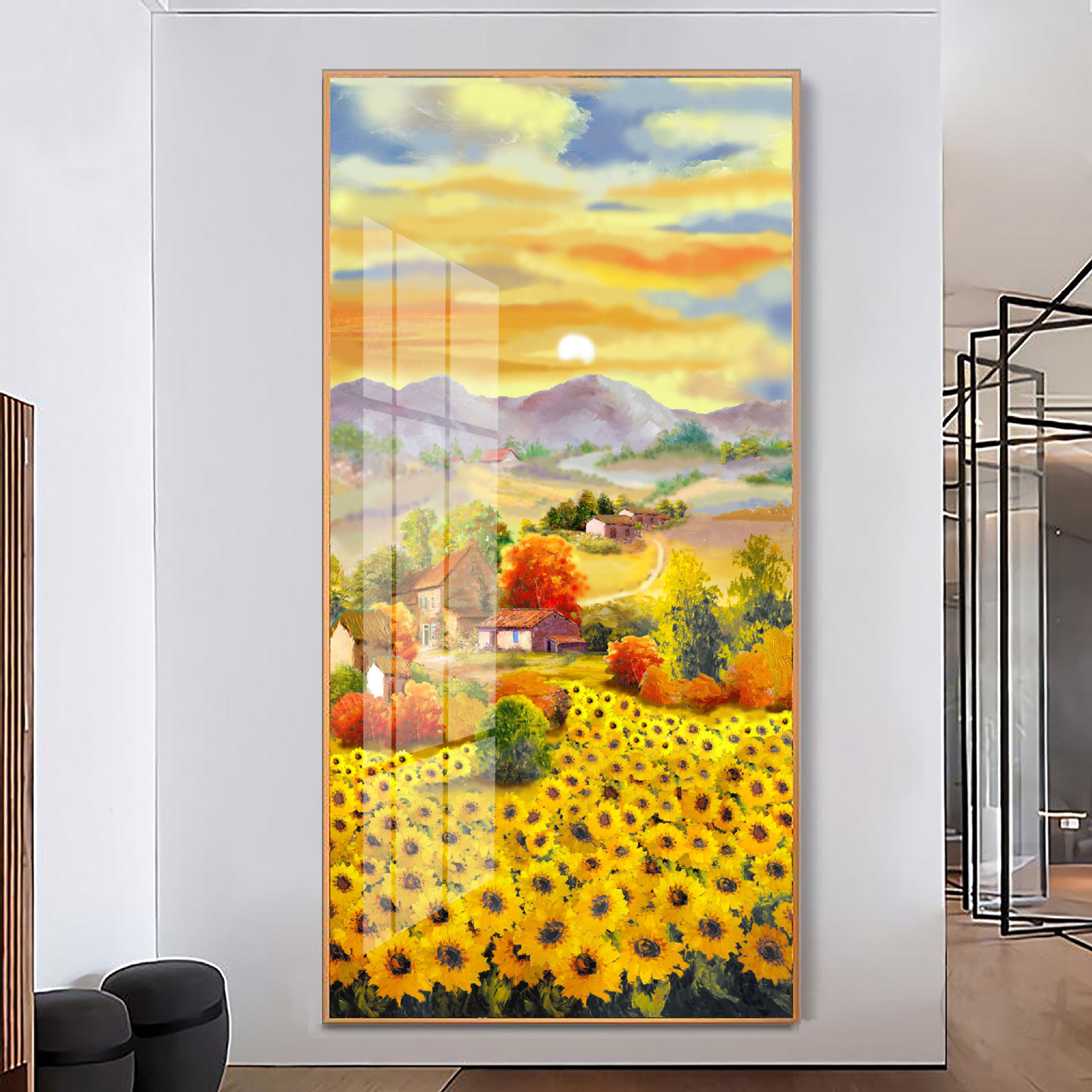 Auténtico Punto de Cruz de la Mona Lisa, Girasol, Estilo Pastoral Patrio, Decoración, Tela Bordada a Mano image 4