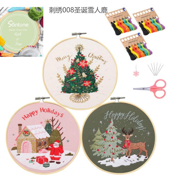 자수 008 크리스마스 눈사람 사슴