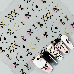 Redanco New 3D Plane Ins Popular Nail Art Sticker DIY Pattern Bow Nail Decal Dh-873