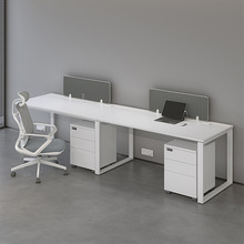 办公室职员桌套装一套组合老板办公桌简约现代简易钢架款办公桌子