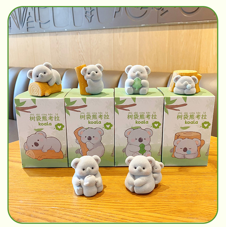 Baimao Original Cute Koala Flocking Series Creative Car Dashboard Ornaments Home Desktop Decorations