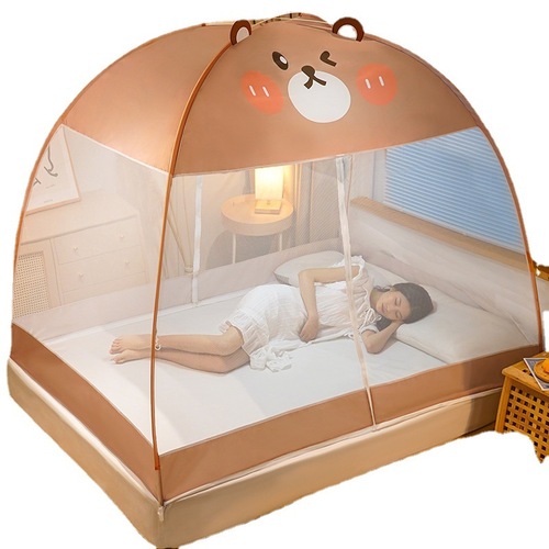 Installation-free household yurt mosquito net foldable thickened dome full bottom double bed 2.0 tent pattern net