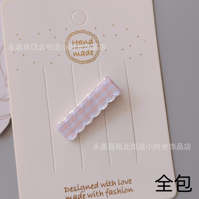 diy ヘアアクセサリー素材ヘアピンアクセサリー耳サイドチェック柄ウェビング 3.5-6 センチメートルオールインクルーシブクリップ子供のサイドクリップアクセサリー|undefined
