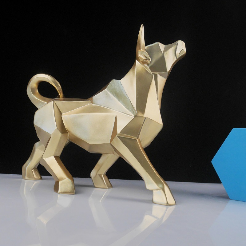 큰 기하학적 머리가 있는 소--금