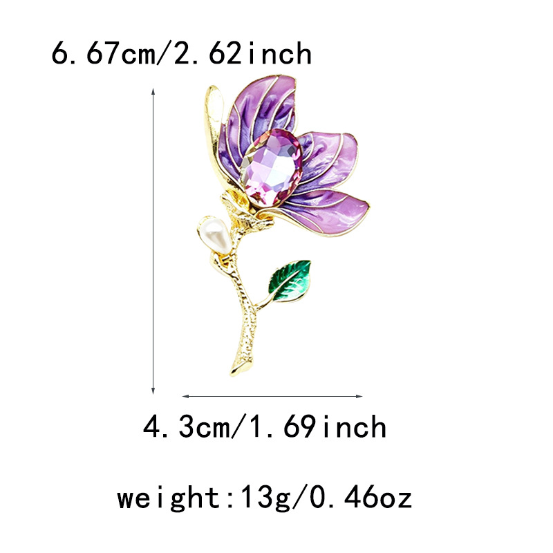 Creative and versatile new Chinese-style enamel brooch with crystal flower design, a fresh accessory for autumn and winter fashion