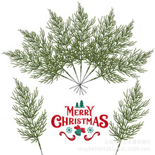 亚马逊爆款圣诞柏叶松针枝 仿真绿植圣诞树DIY装饰配件跨境氛围