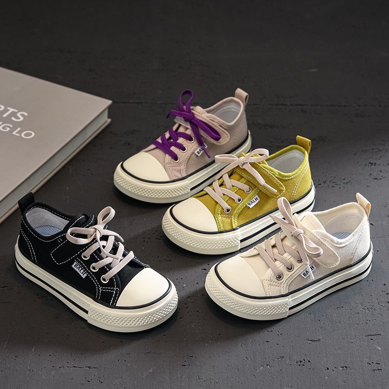 Soft-Soled Mango-Toe Low-Top Kidsren's Canvas Shoes Korean Style Girls' Shoes 2025 Spring & Fall New Kindergarten Indoor Shoes
