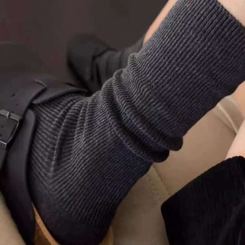 Black and Gray High-End Color Scheme! Who Knows, It Makes You Look Slimmer~ Stretchable and Stackable, Suitable for All Seasons, Lazy Socks for Women