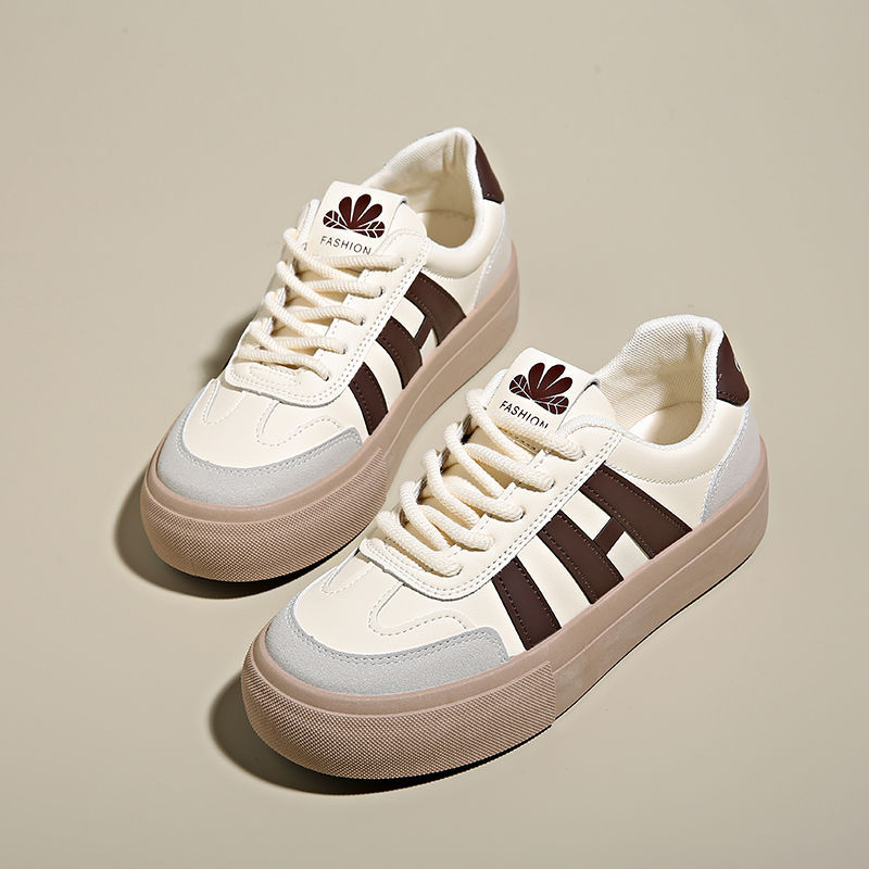 Nicho Zhong diseño original de zapatos blancos de suela gruesa para mujeres 2024 primavera y otoño nuevos zapatos de entrenamiento de estilo de deporte retro zapatos casuales