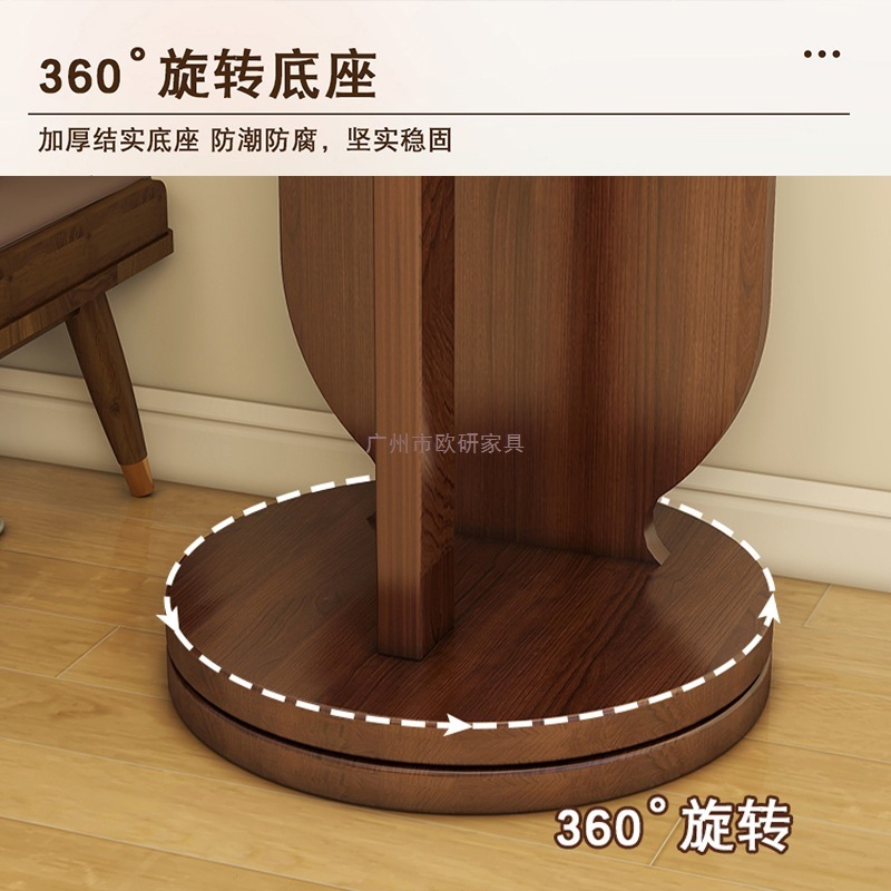 全身镜穿衣镜挂衣架简约落地镜家用试衣镜衣帽架一体木质旋转镜子|undefined