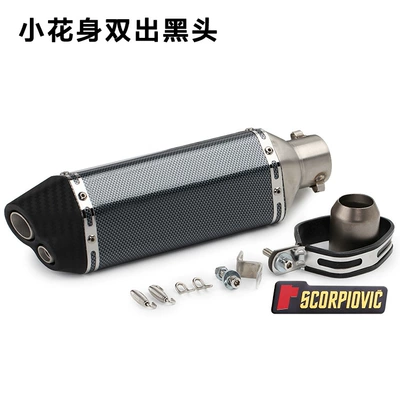 Pipe Huanglong 600 Horizon Universal – Exhaust pipe - small-flower-body-double-out-blackhead-sticker