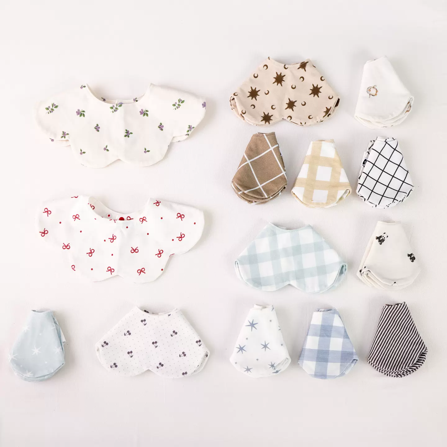 ins风韩版新款宝宝围嘴婴儿口水巾双面双带口水兜围兜防水围嘴