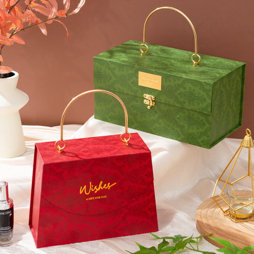 创意金属手提式礼盒空盒轻奢伴手礼婚庆回礼喜糖盒包装盒过年送礼