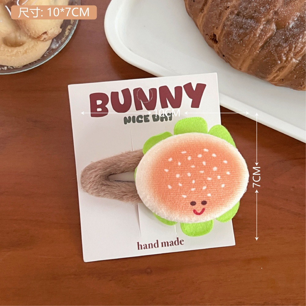Pinza de Pelo de Peluche con Dibujos Animados de Peluche, Artesanal, Decoración