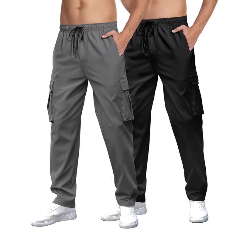 Men's Casual Cargo Pants, Sports Jogging Pants, Amazon New Hiking Drawstring Multi-Pocket Tactical Pants