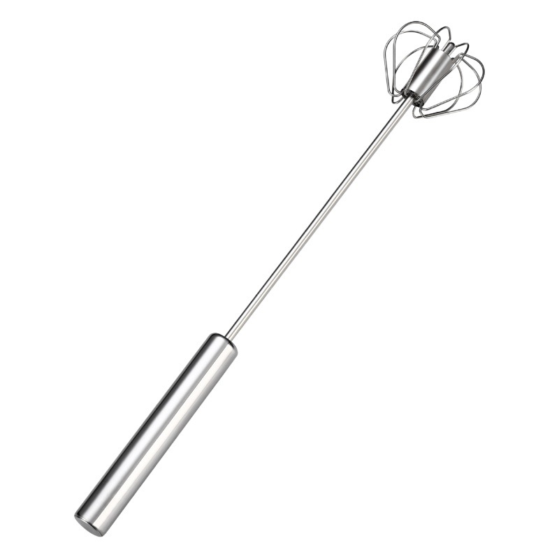 Household Stainless Steel Semi-Automatic Rotating Egg Beater Kitchen Baking Tools Stainless Steel Manual Push-Type Egg Beater