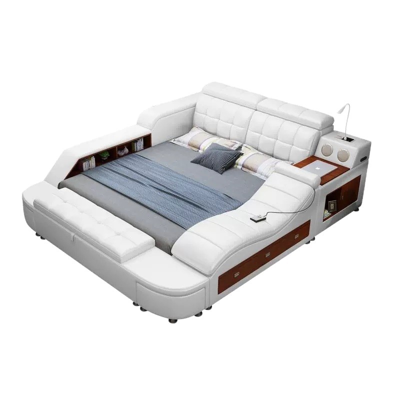 Suministro directo de fábrica cama de tela nórdica 1,8 m cama doble 1,5 m moderno minimalista dormitorio muebles luz lujo cama suave image 5