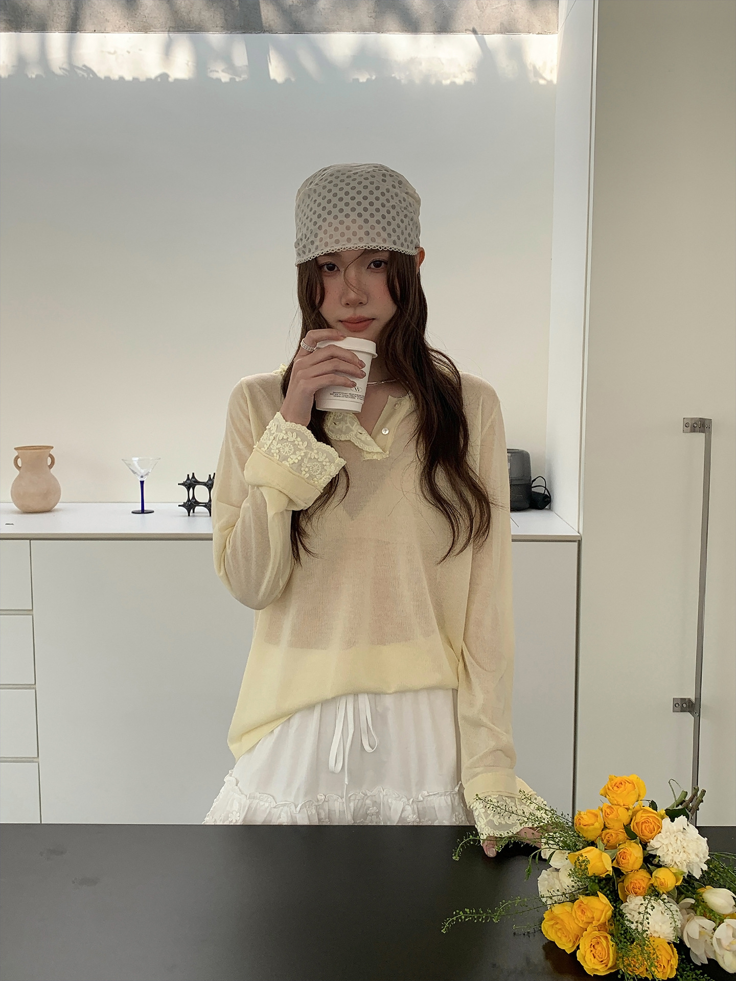 26ye014 jasmine yellow long-sleeved outerwear