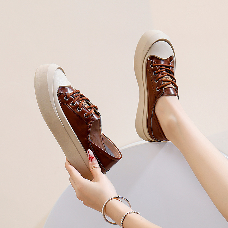 Forrest Gump 2024 nya höststudentskor i koreansk version, mångsidiga och casual, trendiga, tjocka sulor, moderiktiga brädorskor_voghion.com